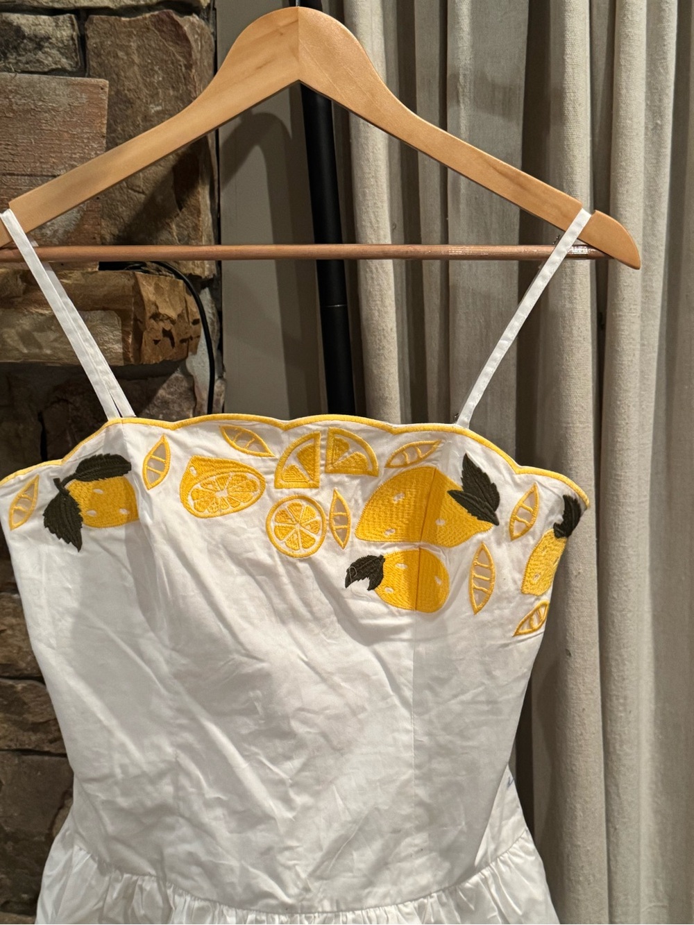 Anthropologie COREY LYNN CALTER Lemon Print Embroidered Destiny Dress NWOT - Picture 12 of 16